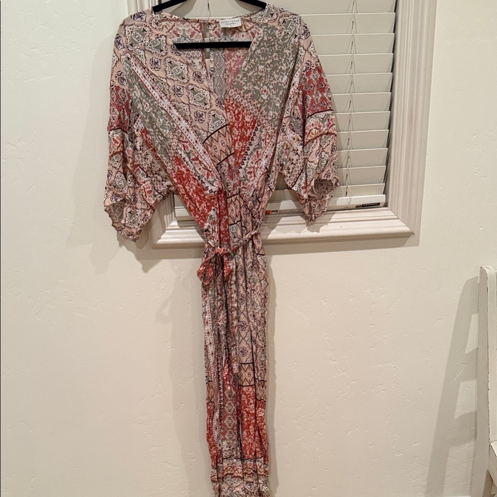 Dress Forum Red and Cream jumpsuit